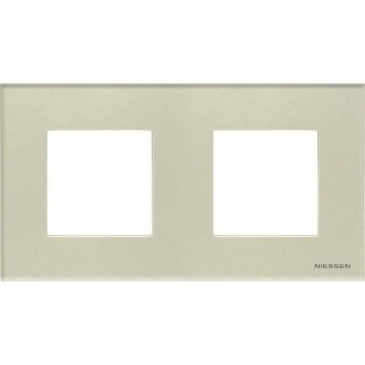 ABB  Zenit  Стекло Жемчужное Рамка 2-местная 2-модуля N2272 CP/2CLA227200N3501/