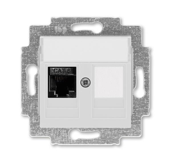 ABB  Levit  Серый Розетка компьютерная RJ45 категория 6+заглушка, 2CHH296117A6016