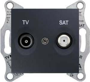 Schneider Electric Sedna Графит Розетка механизм TV/SAT оконечная 1dB IP20 скрытая установка SDN3401670