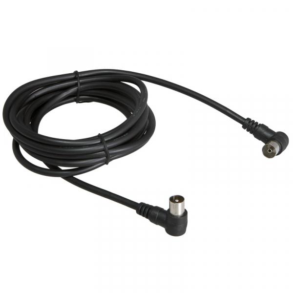 Шнур TV PLUG - TV JACK  1.5М  Угловой  Черный  REXANT 18-0012