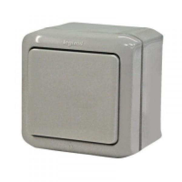 Legrand  Quteo  Серый Переключатель 1-клавишный открытая установка IP44 782334