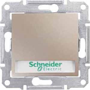 Schneider Electric Sedna Титан Выключатель механизм кнопочный с окном для маркировки с синей подсветкой 10А IP20 скрытая установка SDN1600368