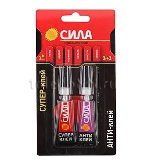 Супер-клей "Сила" Антиклей, сверхпрочный 3 гр   BL-1