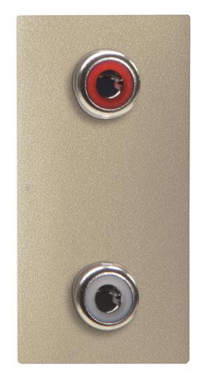 ABB  Zenit  Шампань Разъём механизм 2xRCA , красный+белый, 1-модуль  / 2CLA215520N1901