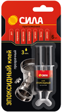 Клей эпоксидный СИЛА 6 мл. шприц,  SEBL1-6 BL-1 ШБ