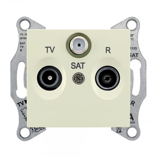 Schneider Electric Sedna  Бежевый Розетка механизм TV/R/SAT проходной 4dB IP20 скрытая установка SDN3501447