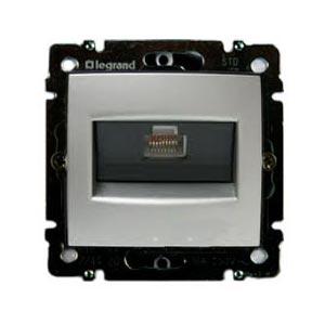 Legrand Valena  Алюминий  Розетка механизм компьютерная 1-местная RJ45 UTP категория 5e /770230
