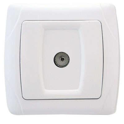 Розетка телевизионная TV 1-м СП Маргарита бел. UNIVersal М0027