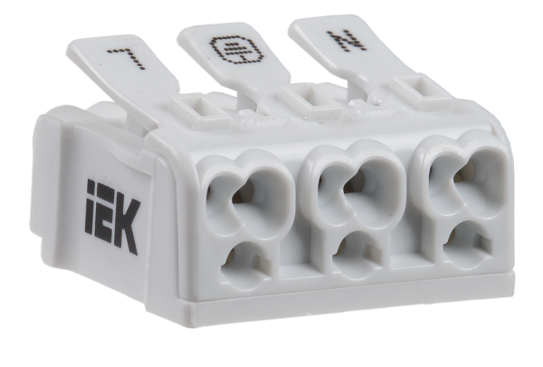 IEK КСП3-L+N+PE Клемма пружинная соединительная UKZ-B06-3P-F0-E0-10