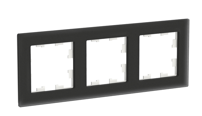 Schneider Electric AtlasDesign NATURE  Матовое Стекло Черный  Рамка 3-местная ATN331003