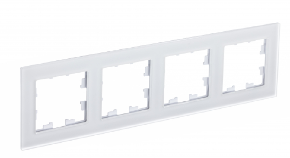 Schneider Electric AtlasDesign NATURE  Матовое Стекло Белый  Рамка 4-местная ATN330104