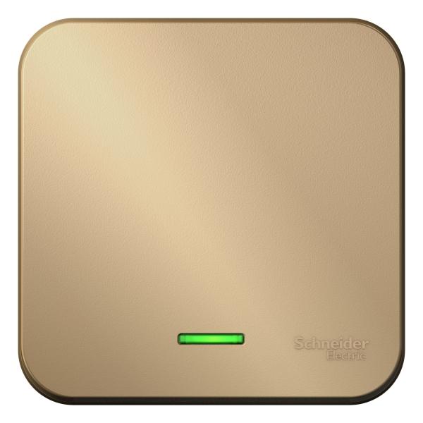 Schneider Electric  BLANCA  Титан  Переключатель 1-клавишный (cхема.6) с подсветкой изолирующая пластина 10А ,250B, открытая установка BLNVA106114