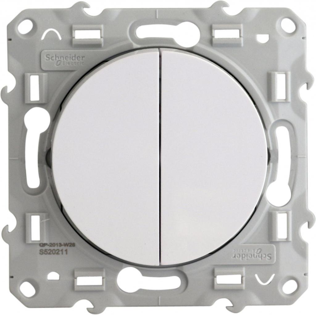 Schneider Electric ODACE Белый Выключатель механизм 2-клавишный S52R211