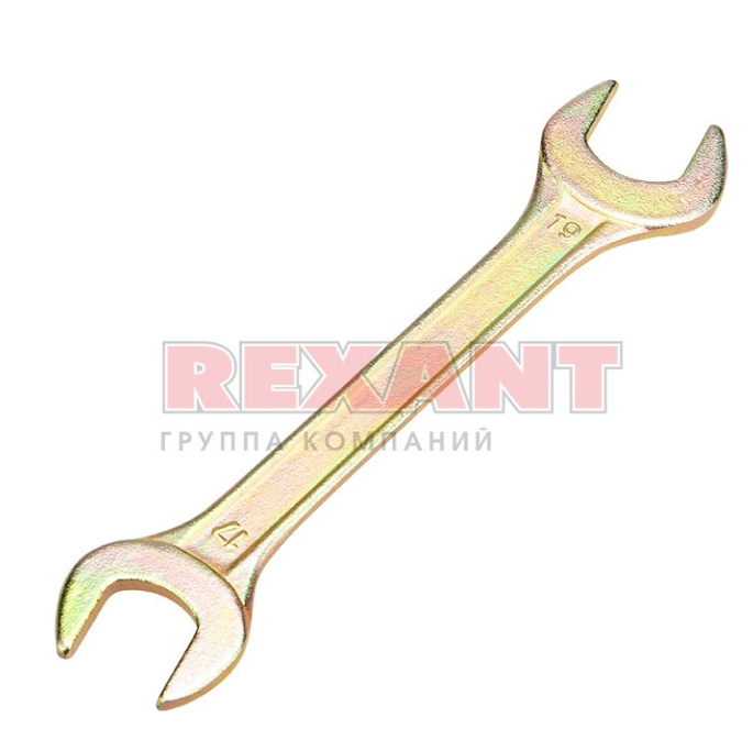Ключ рожковый REXANT 17х19 мм, желтый цинк 12-5830-2