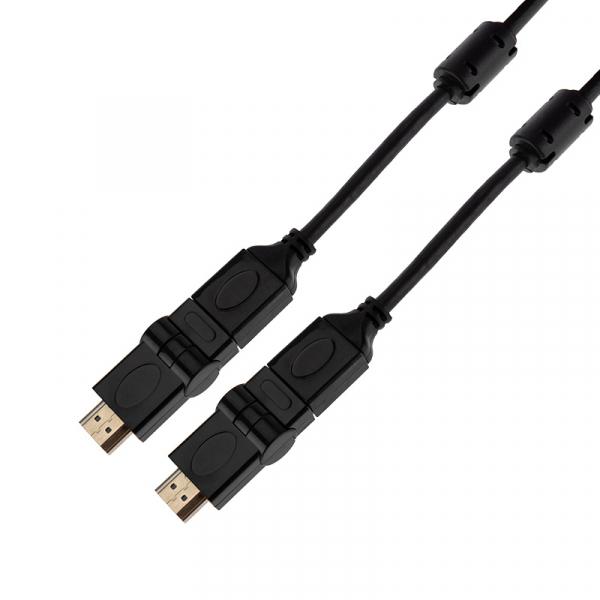 Шнур  HDMI - HDMI  gold  2М  с фильтрами  угловой 360°  REXANT 17-6204-3