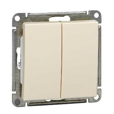 Schneider Electric  Wessen59  Слоновая Кость  Переключатель 2-клавишный 10АХ, механизм, VS610-256-2-86