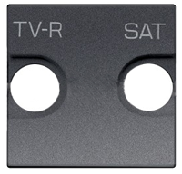 ABB  Zenit  Антрацит Накладка для TV-R-SAT розетки, 2-модульная /N2250.1 AN/// 2CLA225010N1801