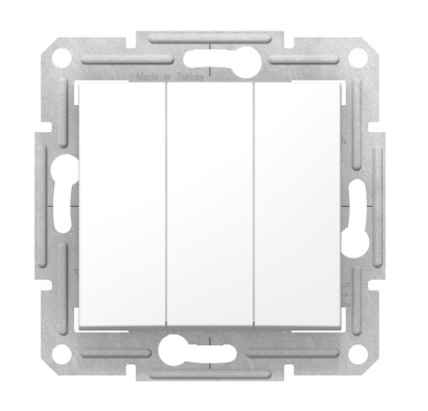 Schneider Electric SEDNA Белый Выключатель 3-клавишный 10AX, 230В  SDN0300621