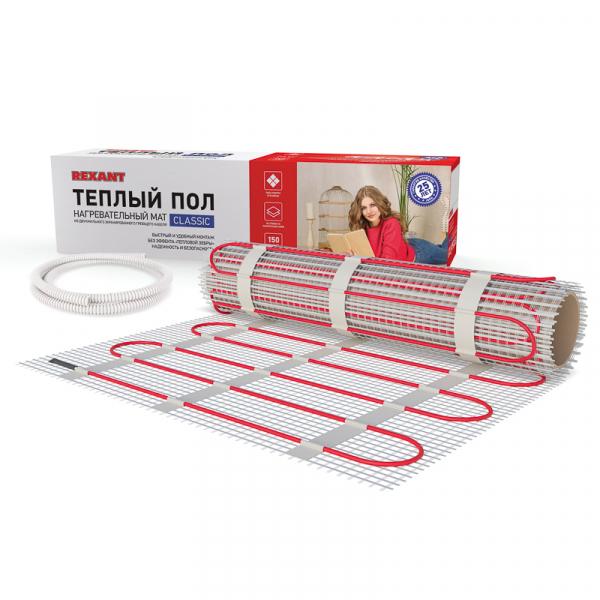 REXANT Тёплый пол (нагревательный мат)  Classic RNX -3,0-450 (площадь 3,0 м2 (0,5 х 6,0 м)), 450 Вт, двужильный с экраном 51-0506-2