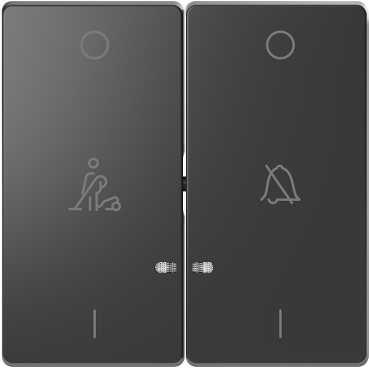 Schneider Electric  MERTEN  D-Life  Антрацит  Клавиша 2-местная, линзой LED, с символами: "Звонок/Горничная" MTN3429-6034