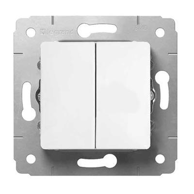 Legrand  Cariva  Белый Выключатель механизм 2-клавишный 10АХ, скрытая установка IP20 /773658