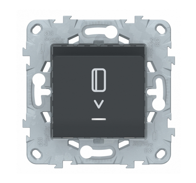 Schneider Electric Unica NEW Антрацит Выключатель карточный, с подсветкой 10 А, NU528354