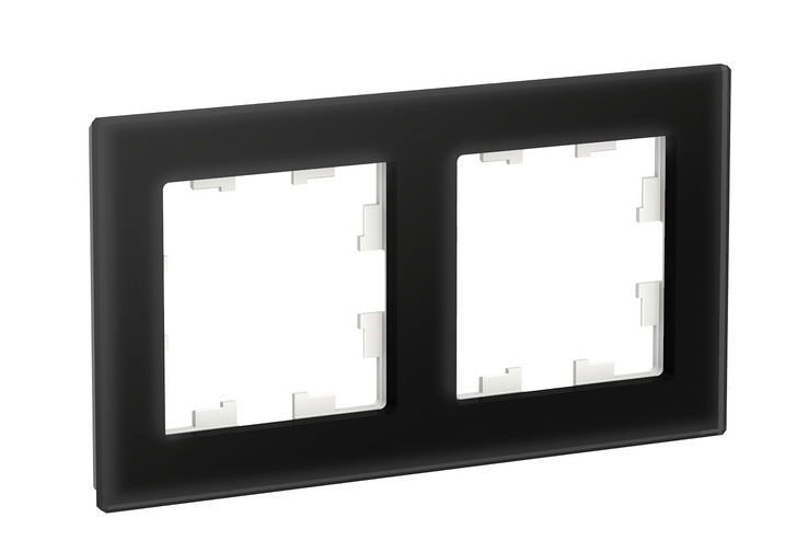 Schneider Electric AtlasDesign NATURE  Стекло Черный  Рамка 2-местная ATN321002