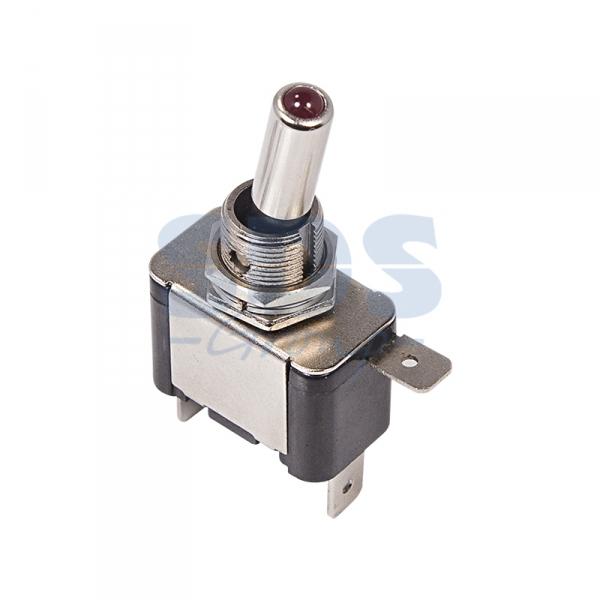 Тумблер 24V 25А (3c) ON-OFF однополюсный  с красной LED подсветкой  REXANT 36-4360