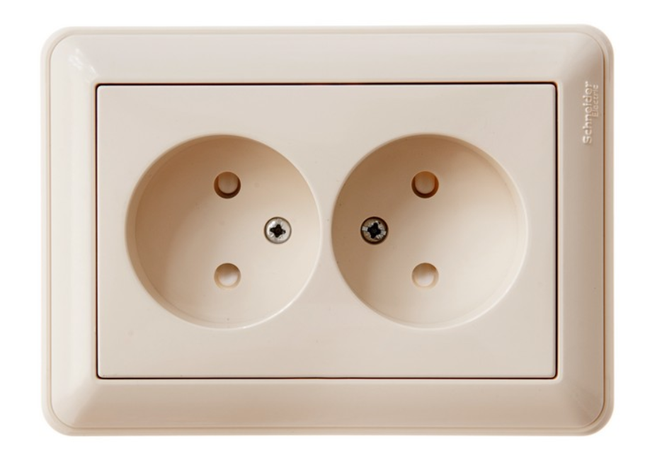 Schneider Electric  Wessen59  Слоновая Кость  Розетка 2-местная в сборе скрытая установка (250В, 16А, защитные шторки) RS16-254-28