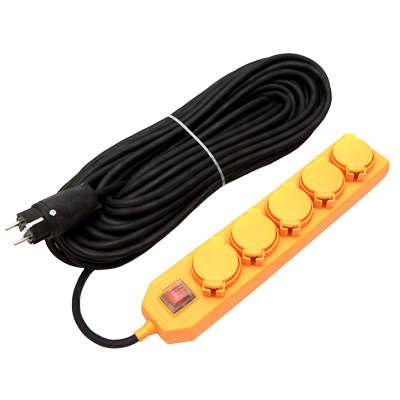 Удлинитель-шнур 5х10м с заземл. 16А IP44 У10-026 КГ 3х1.5 с выкл. с индик. розетки с защ. крышкой UNIVersal 9634138
