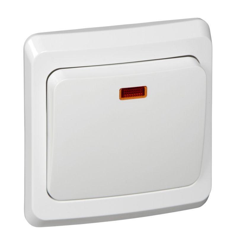 Переключатель проходной 1-кл. СП Этюд 10А IP20 с подсветкой бел. SchE BC10-007B