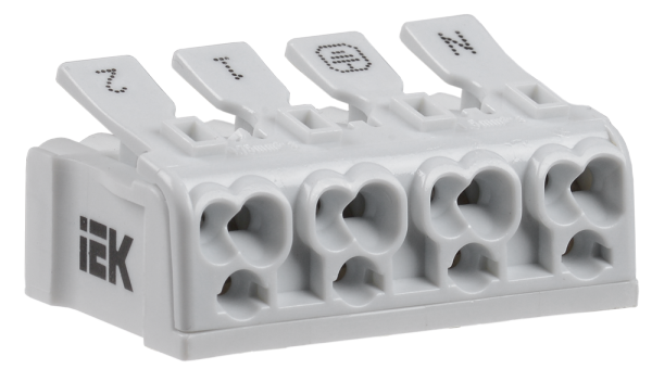 IEK КСП4-2L+N+PE Клемма пружинная соединительная UKZ-B06-4P-F0-E0-10
