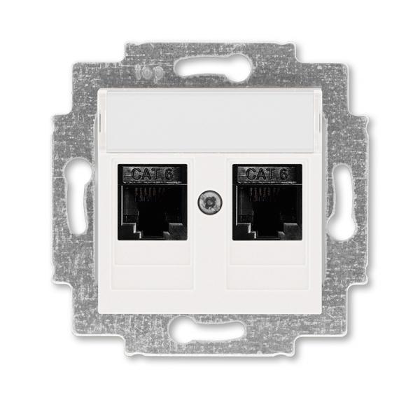 ABB  Levit  Жемчуг Розетка компьютерная, 2хRJ45 категория 6, 2CHH296118A6068
