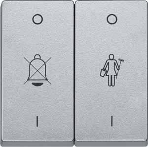 Schneider Electric Merten  Алюминий  Клавиша 2-местная с надписями д/горничн. MTN435660