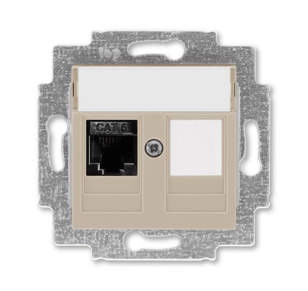 ABB  Levit  Кофе макиато Розетка компьютерная RJ45 категория 6+заглушка, 2CHH296117A6018