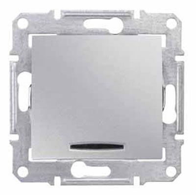 Schneider Electric Sedna Алюминий Выключатель механизм 1-клавишный с красным индикатором 10А IP20 скрытая установка SDN0400360