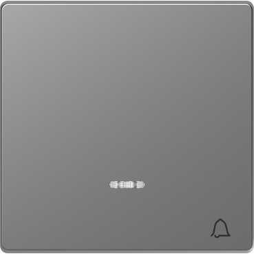 Schneider Electric  MERTEN  D-Life  Нержавеющая Сталь  Клавиша с линзой для LED модуля, с символами "Звонок" MTN3325-6036