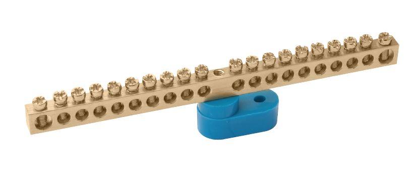 Шина нулевая на угловом изоляторе Navigator  NBB-M69-8C1/B 6*9, 8 отверстий 71 165