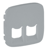 Legrand  Valena  ALLURE Алюминий Лицевая Панель для розетки RJ11/RJ45 2-местной скрытая установка IP20 /755427