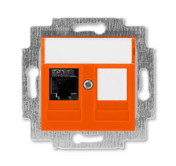 ABB  Levit  Оранжевый Розетка компьютерная RJ45 категория 6+заглушка, 2CHH296117A6066