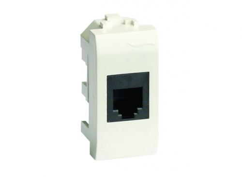 DKC  BRAVA Белый Розетка компьютерная RJ45 категория 6 экранированная (8P8C, Hyperline, Dual IDC: 110&Krone)  1 модуль
