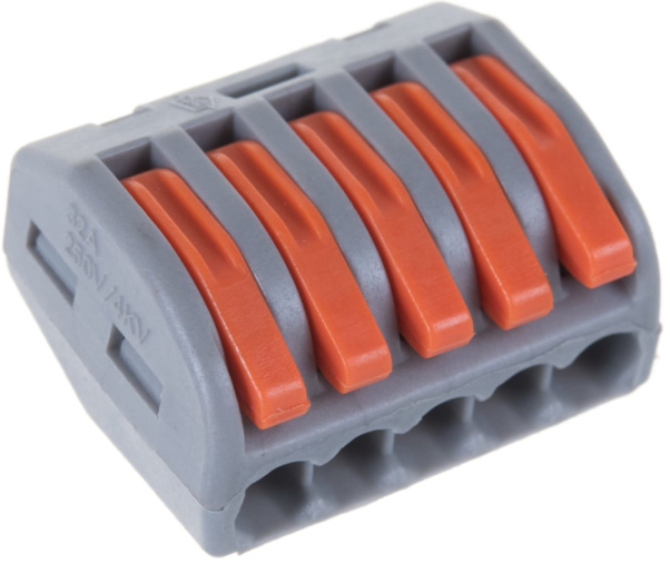 Feron LD222-415 Cтроительно-монтажные клеммы 5-проводные  (DIY упаковка 5 шт)