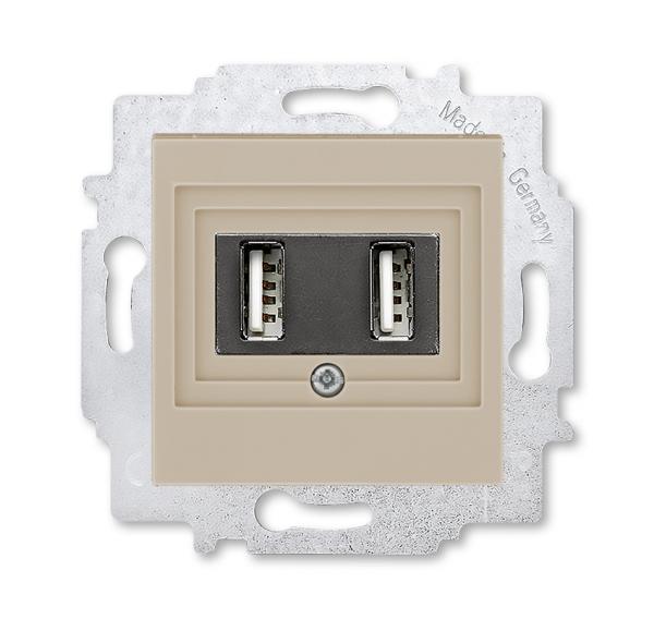 ABB  Levit  Кофе макиато Зарядка USB 2-местная, 2CHH290040A6018