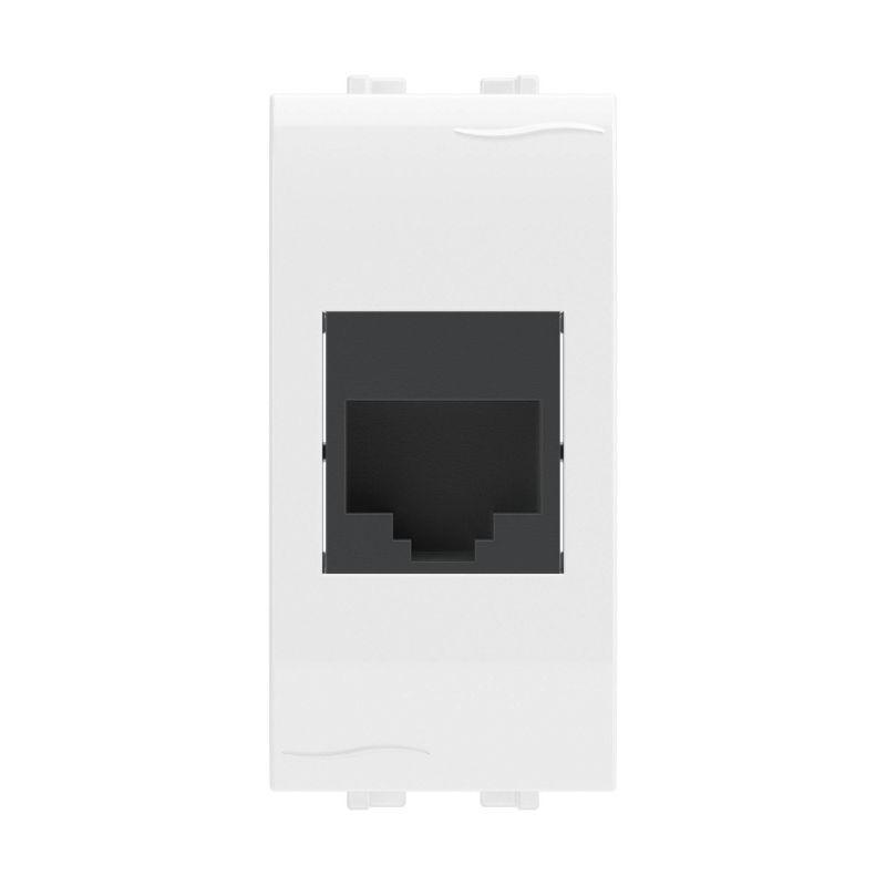 Розетка компьютерная 1-м СП 1мод. Brava RJ45 кат.5E AMP бел. DKC 76646B