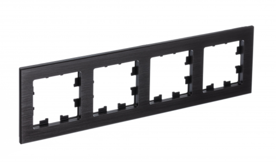 Schneider Electric AtlasDesign NATURE  Металл Оникс  Рамка 4-местная ATN312304