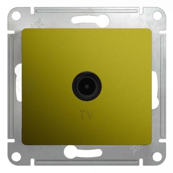 Schneider Electric Glossa Фисташковый Розетка ТВ проходная 4DB, механизм IP20 скрытая установка GSL001092