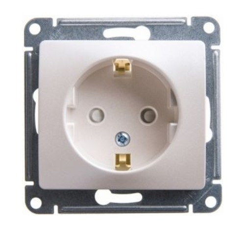 Schneider Electric Glossa Молочный Розетка с заземляющими контактами со шторками, 16А, 250В, механизм IP20 скрытая установка GSL000945