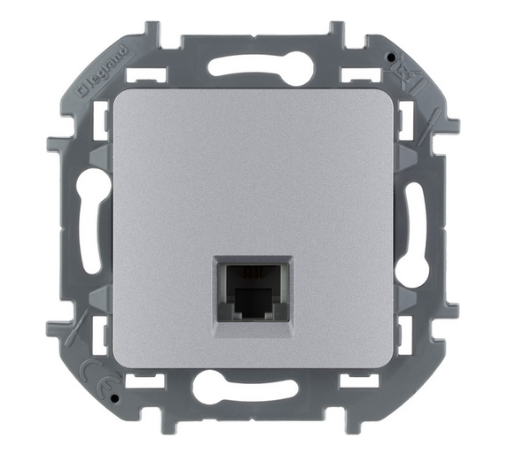 Legrand INSPIRIA Алюминий Розетка RJ11 IP20 скрытая установка 673822