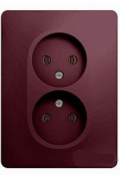 Schneider Electric Glossa Баклажановый Розетка 2-местная без заземляющих контактов16А, 250В, в сборе IP20 скрытая установка GSL001120