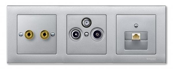 Schneider Electric Merten  Алюминий  Центральная Плата разъемы HIGH-END MTN469360